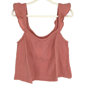 Marine Layer Jude Flutter Sleeve Tank Rosette Pink XS NWT